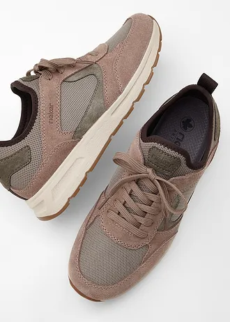 Leren sneakers van Rieker • taupe • bonprix online shop