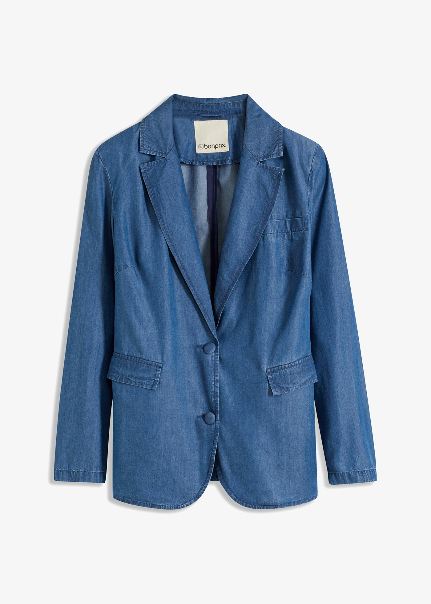 Lyocell blazer • blauw denim • bonprix online shop