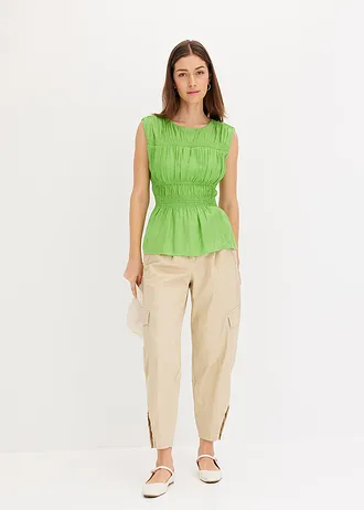 Cargo broek van katoen-stretch • groenbeige • bonprix online shop