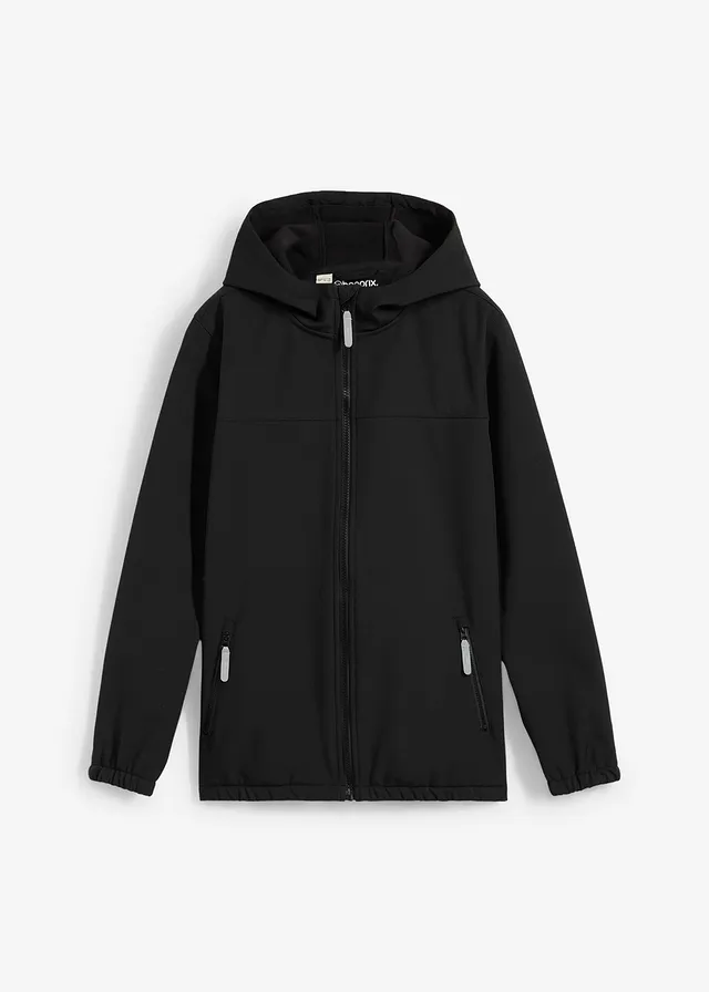 Veste softshell déperlante à capuche • noir • Boutique bonprix