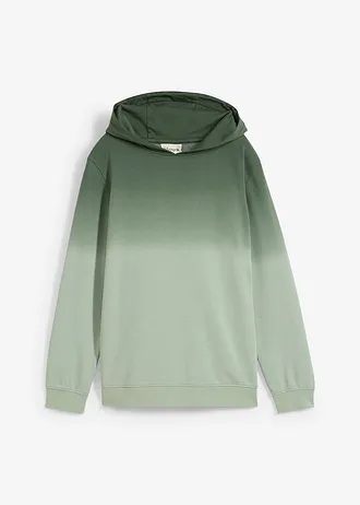 Sweat à capuche effet ombré • vert feuille-vert fumé • Boutique bonprix