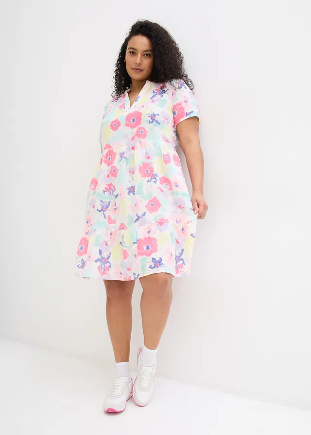 Robe en gaze de coton, Couleur: multicolore à fleurs