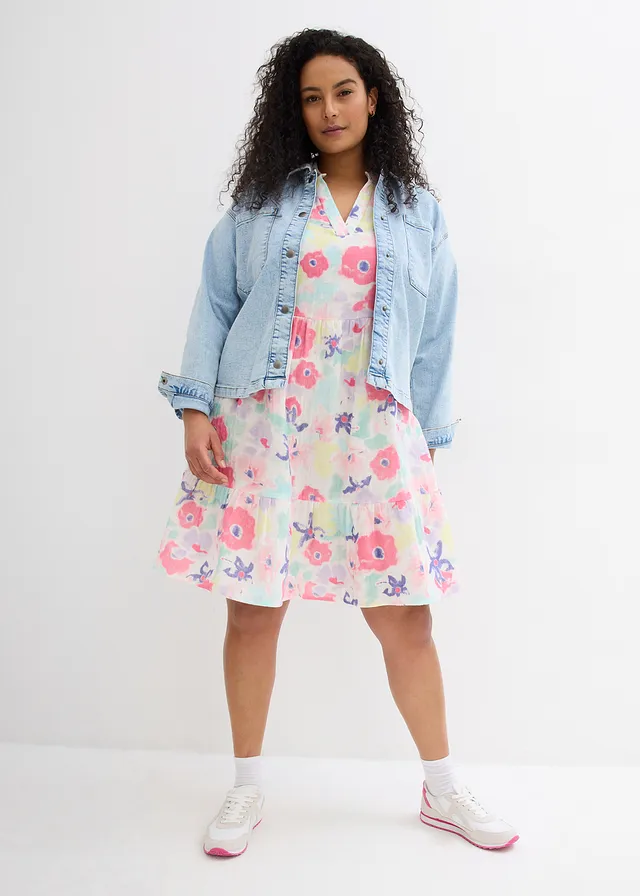 Robe en gaze de coton, Couleur: multicolore à fleurs