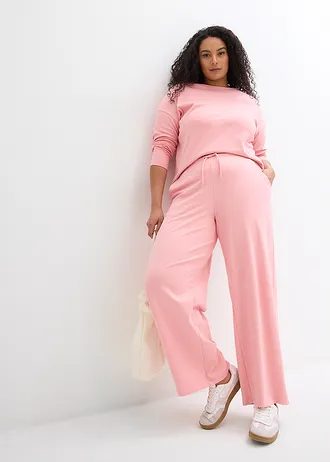 Pantalon en jersey interlock, Couleur: rose pâle