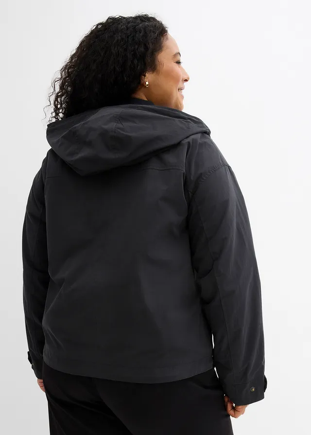 Veste mi-saison à capuche, Couleur: noir
