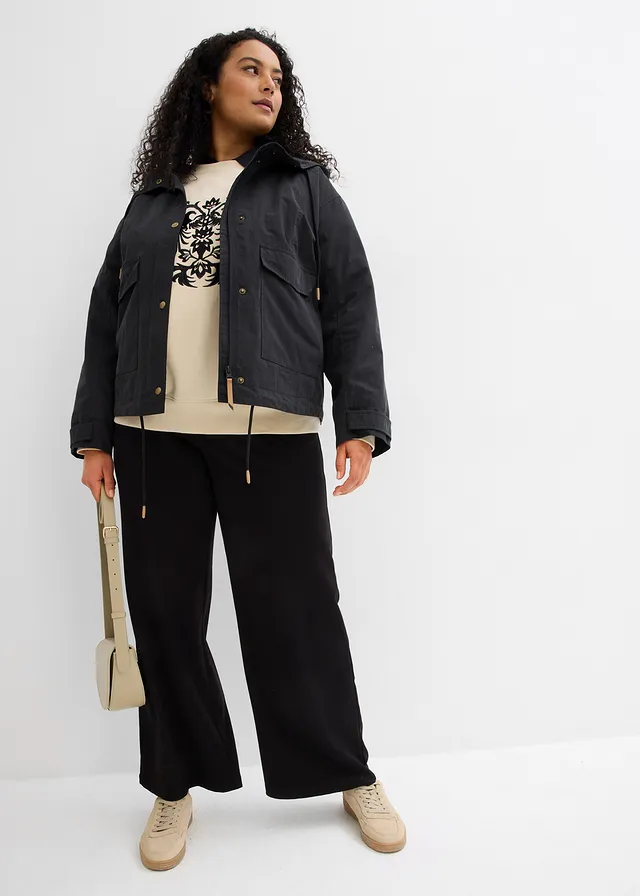 Veste mi-saison à capuche, Couleur: noir