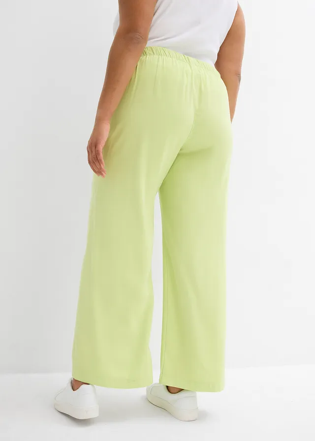 Pantalon large en viscose fluide, Couleur: vert menthe