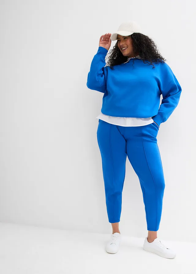 Pantalon de jogging en matière néoprène, taille élastiquée, Couleur: bleu arctique