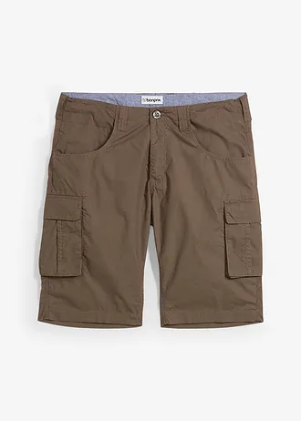 Cargo bermudy z čisté bavlny, Relaxed Fit, barva: khaki kostkované