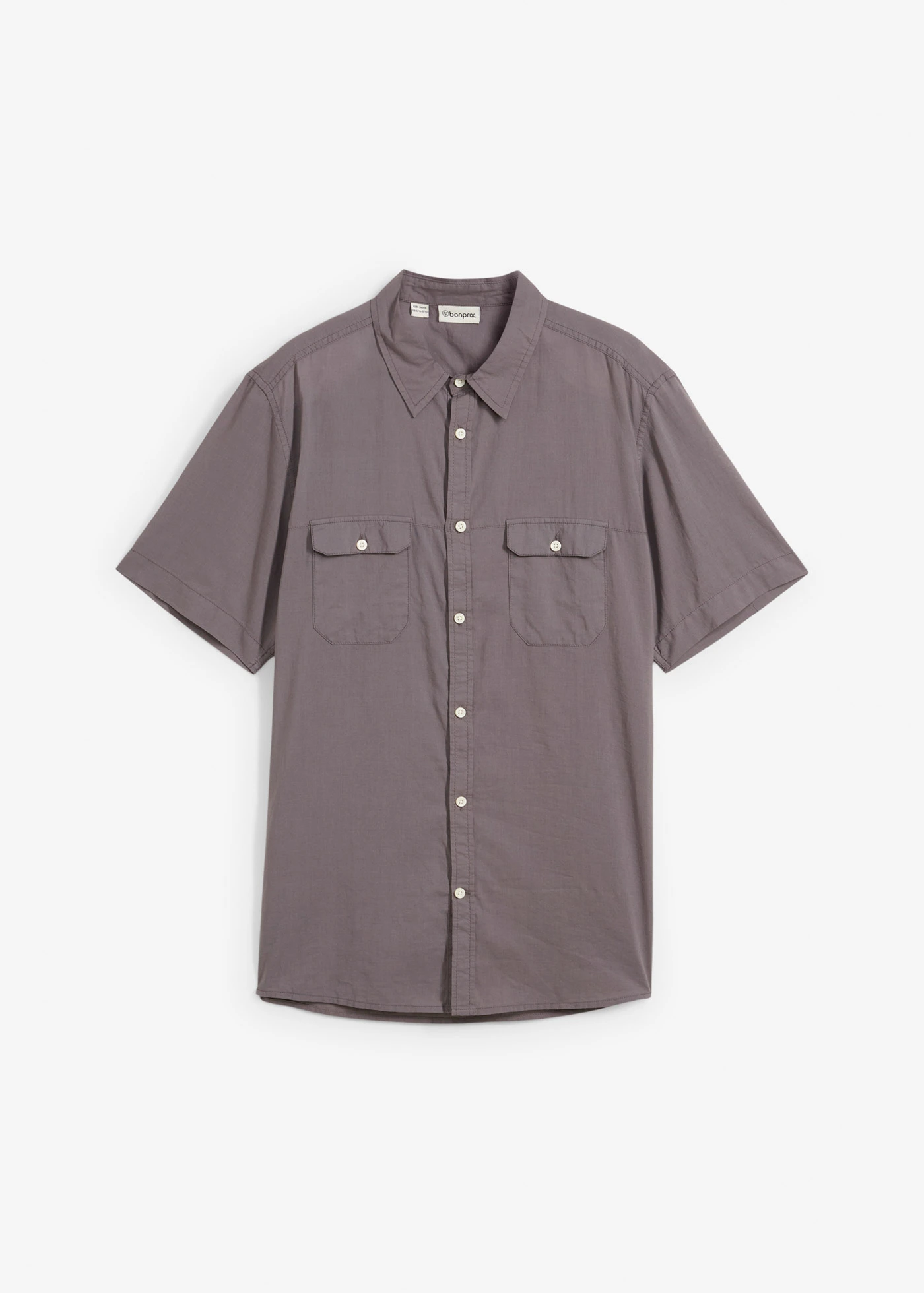 Košile s krátkým rukávem, z čisté bavlny • kouřově šedá • bonprix obchod