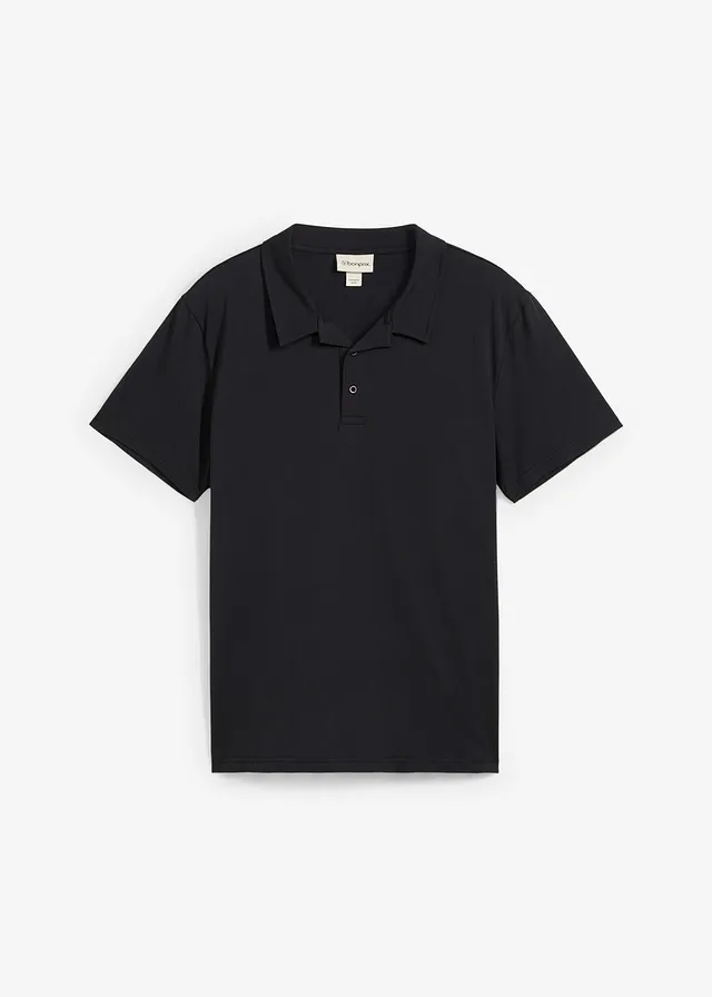 Poloshirt van biologisch katoen, Kleur: zwart