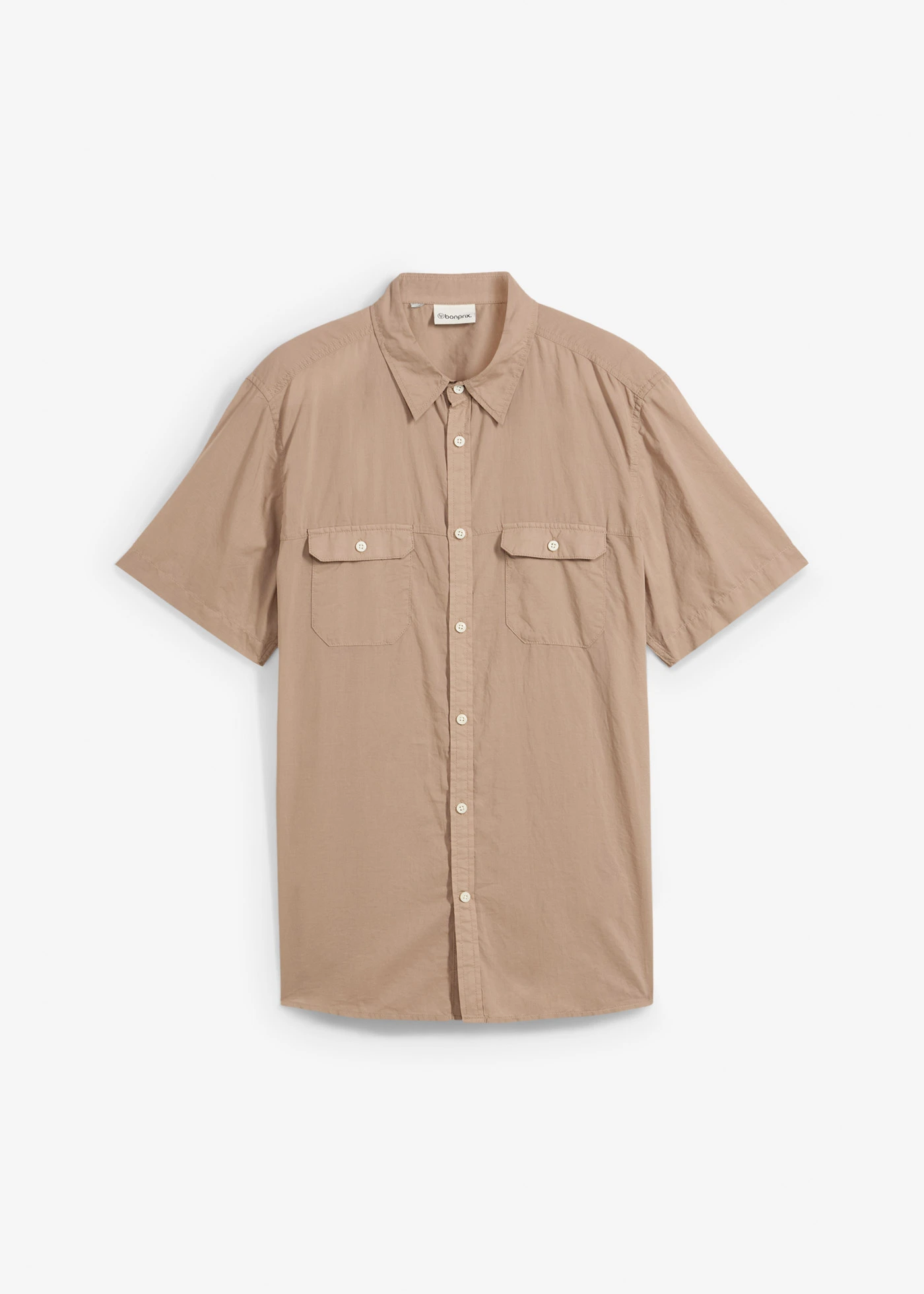 Overhemd met korte mouwen van puur katoen • taupe • bonprix online shop