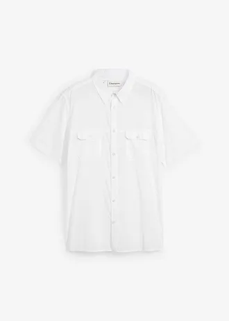 Chemise manches courtes 100% coton, Couleur: blanc