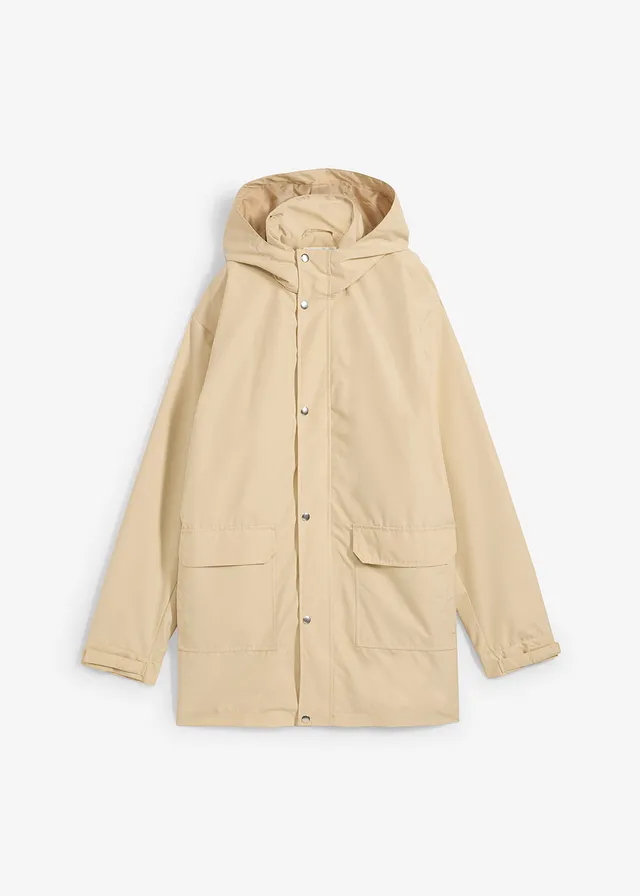 Lang jack, loose fit, Kleur: groenbeige