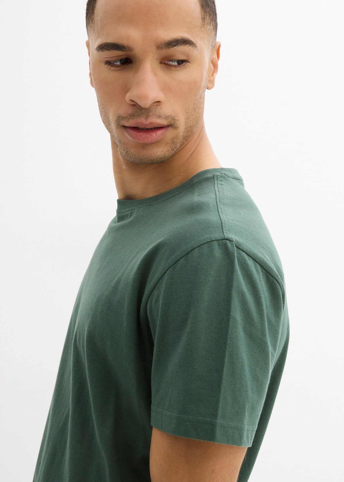 T-shirt (set van 3) • wit+rookgroen+schaduwgroen • bonprix online shop