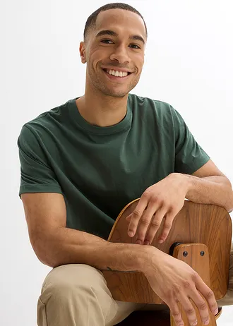 T-shirt (set van 3) • wit+rookgroen+schaduwgroen • bonprix online shop