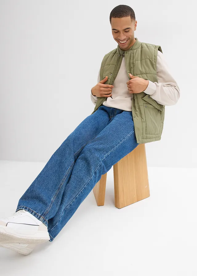 Bodywarmer, loose fit olijfgroen