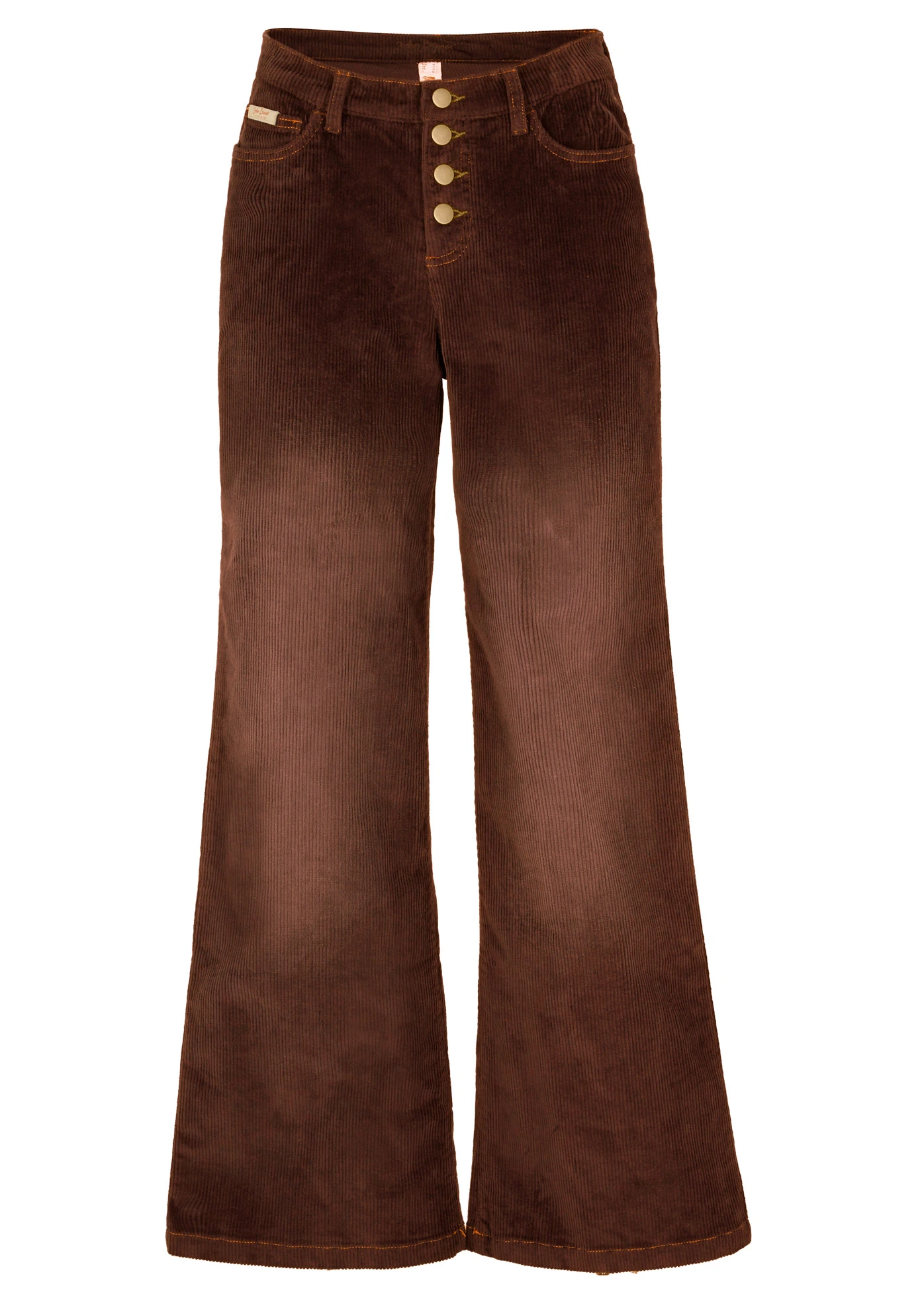 Stretch corduroy broek, wide • bruin used • bonprix online shop