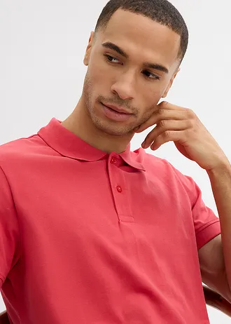 Poloshirt van piqué van biologisch katoen • koraalrood • bonprix online shop