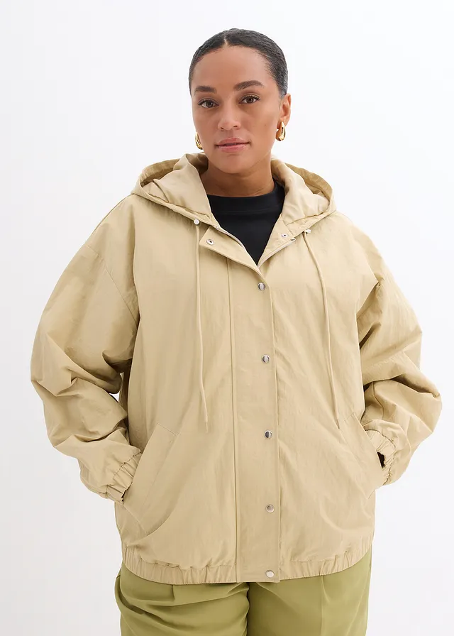 Oversized bomber, Kleur: groenbeige