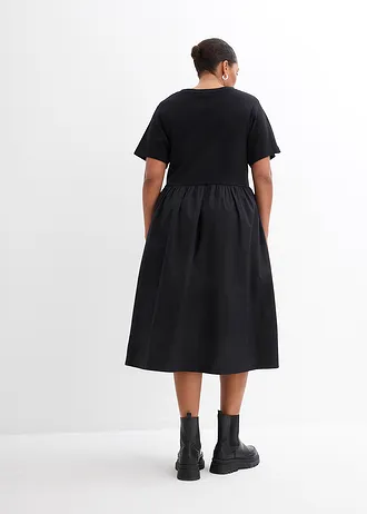 Rochie midi din bumbac 100%, culoare: negru