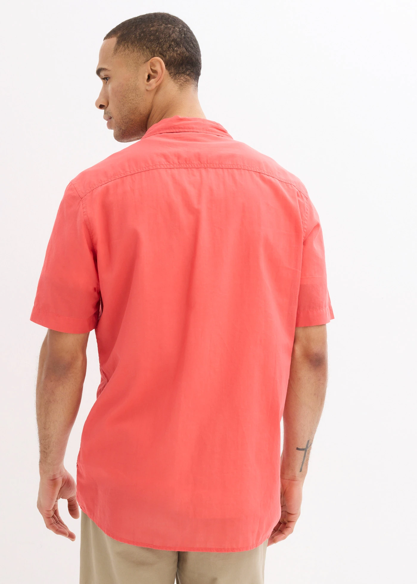 Overhemd met korte mouwen van puur katoen • koraalrood • bonprix online shop