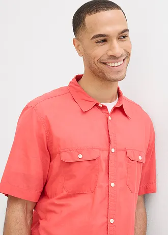 Chemise manches courtes 100% coton • rouge corail • Boutique bonprix