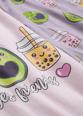 Nachthemd met biologisch katoen (set van 2) • roze+paars • bonprix online shop