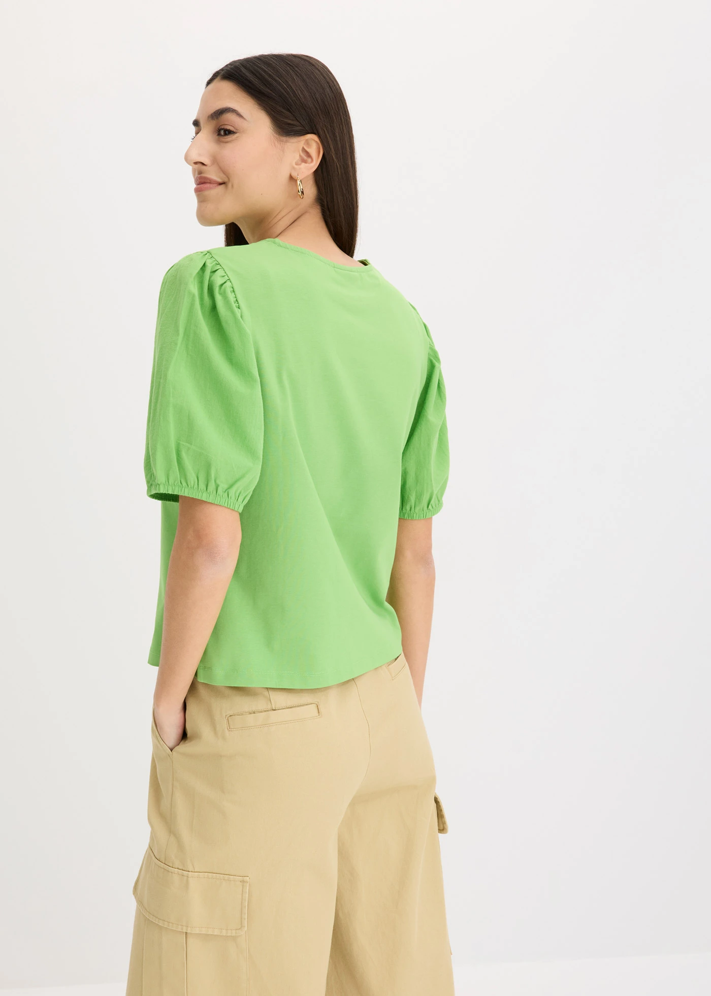 Shirt met ballonmouwen • klavergroen • bonprix online shop