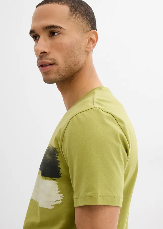 T-shirt 100% coton • olive doré rayé • product-page.page-title-suffix