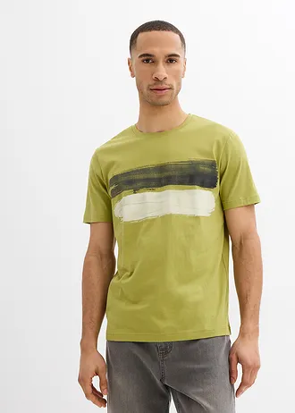 T-shirt 100% coton • olive doré rayé • Boutique bonprix