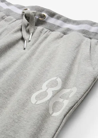 3/4 joggingbroek (set van 2) • lichtgrijs gemêleerd+zwart • bonprix online shop