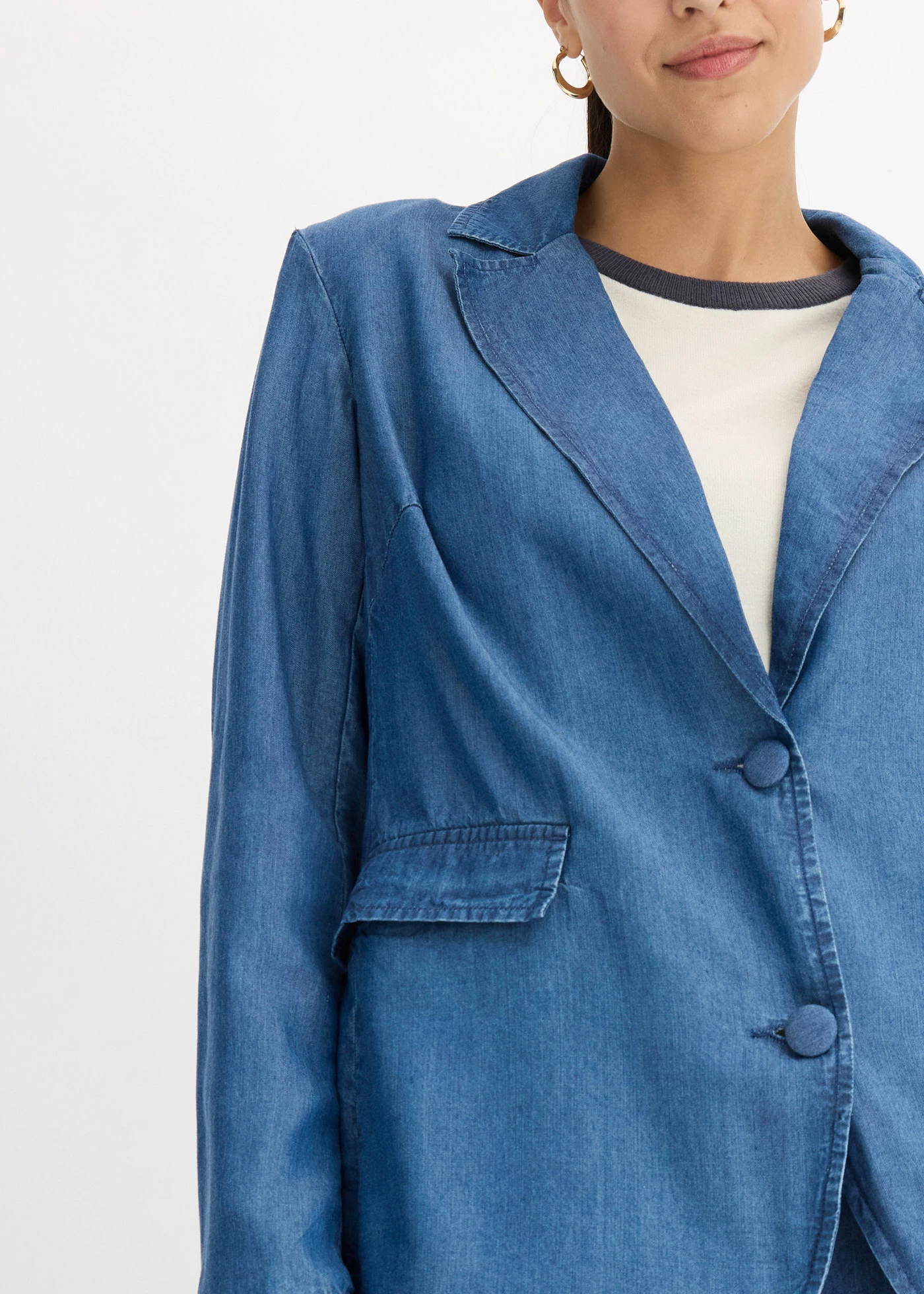 Lyocell blazer • blauw denim • bonprix online shop