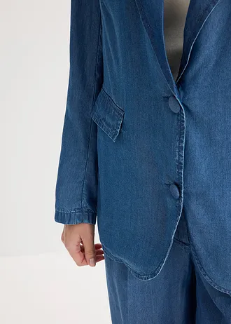 Lyocell blazer • blauw denim • bonprix online shop