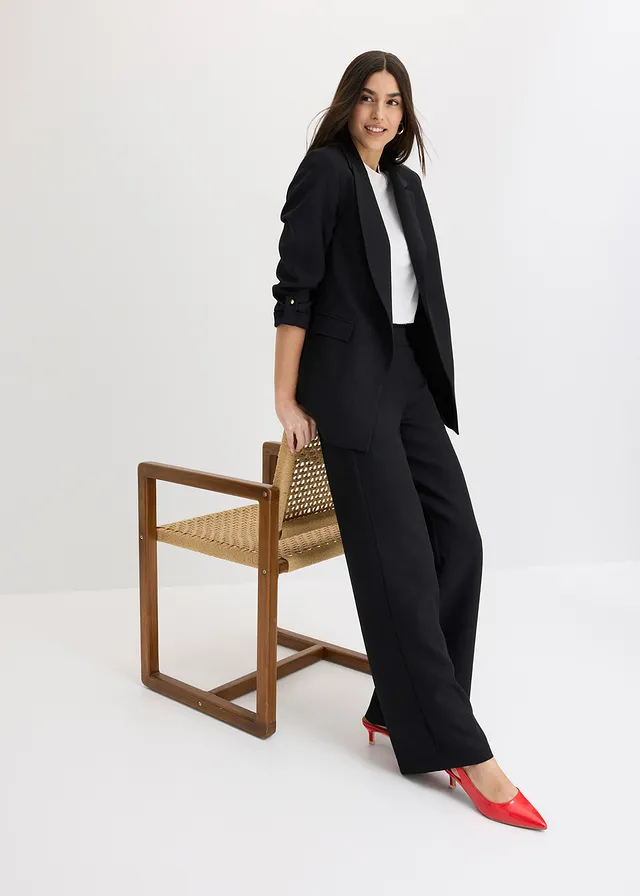 Blazer long, Couleur: noir