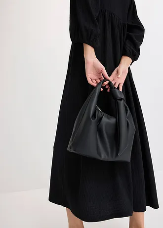 Robe midi en jersey texturé • noir • Boutique bonprix