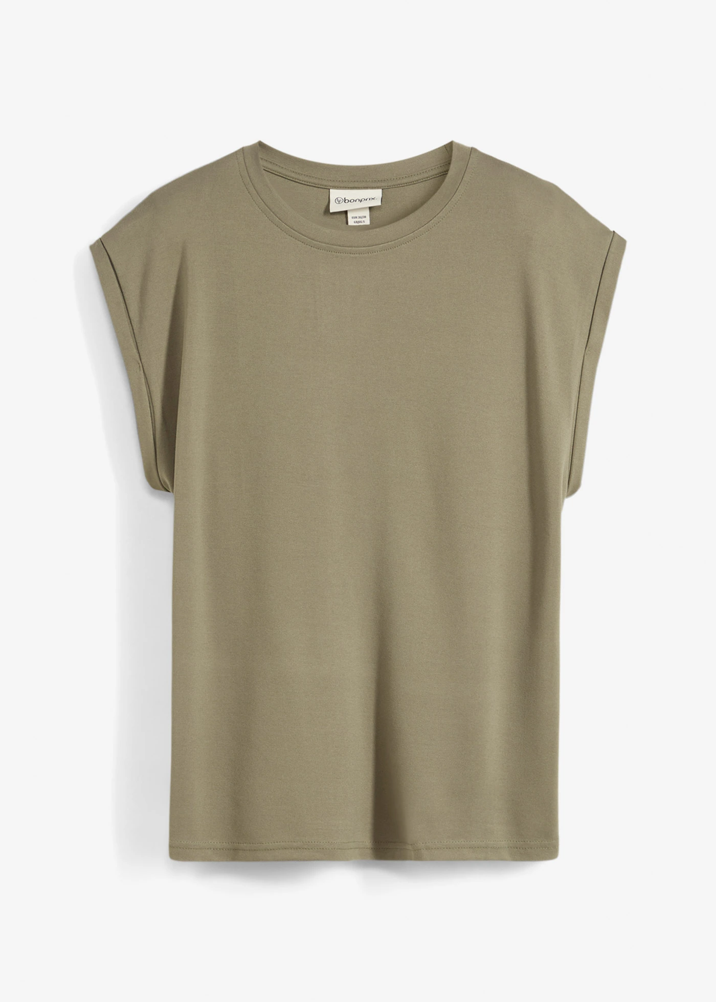 Top van een viscosemix met schoudervullingen • olijfgroen • bonprix online shop