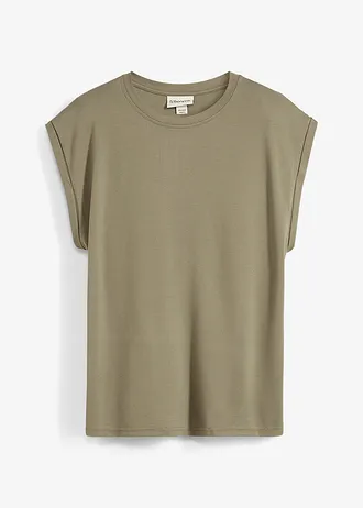 Top van een viscosemix met schoudervullingen • olijfgroen • bonprix online shop