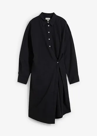 Robe-chemise asymétrique • noir • Boutique bonprix