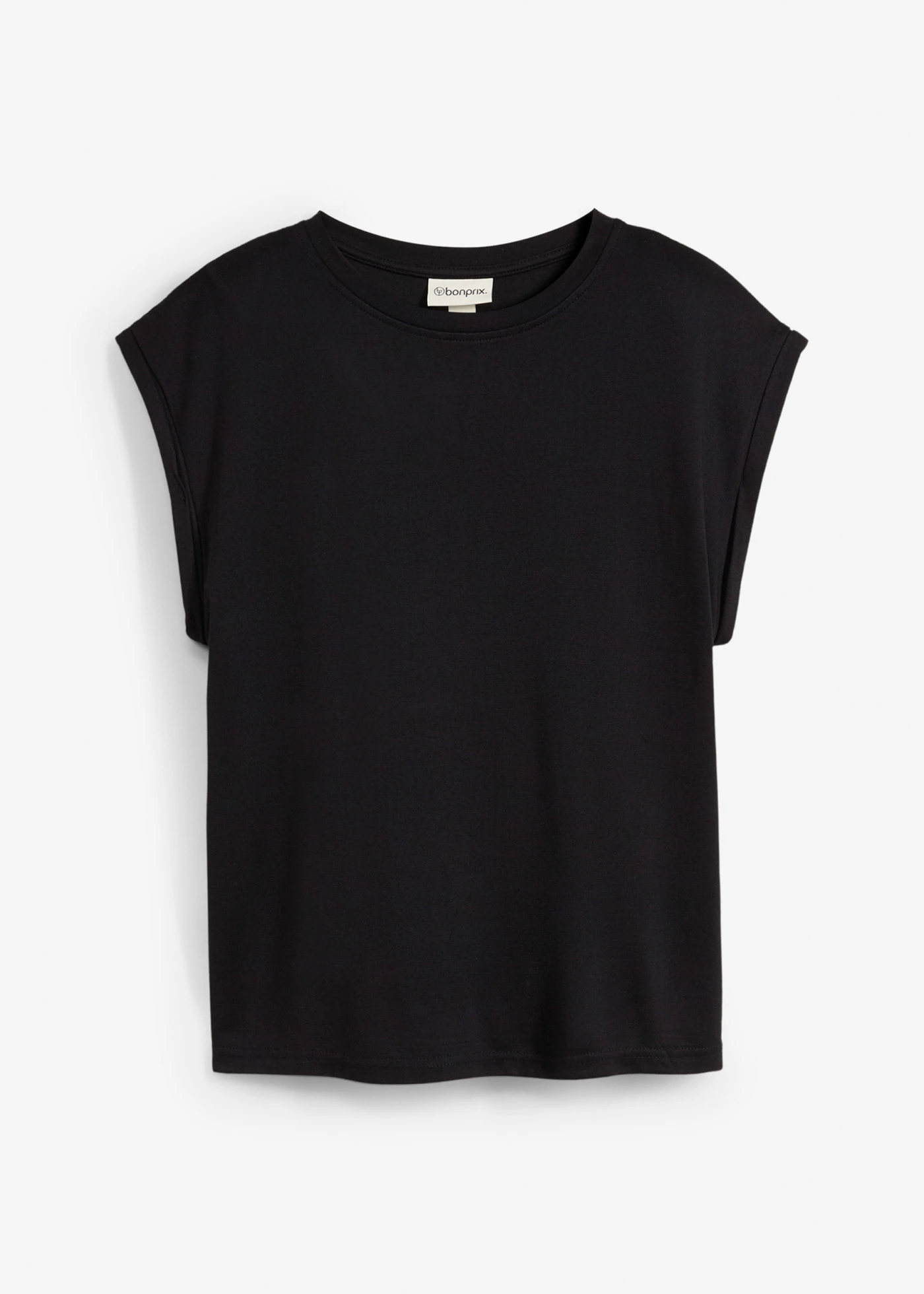 Top van een viscosemix met schoudervullingen • zwart • bonprix online shop