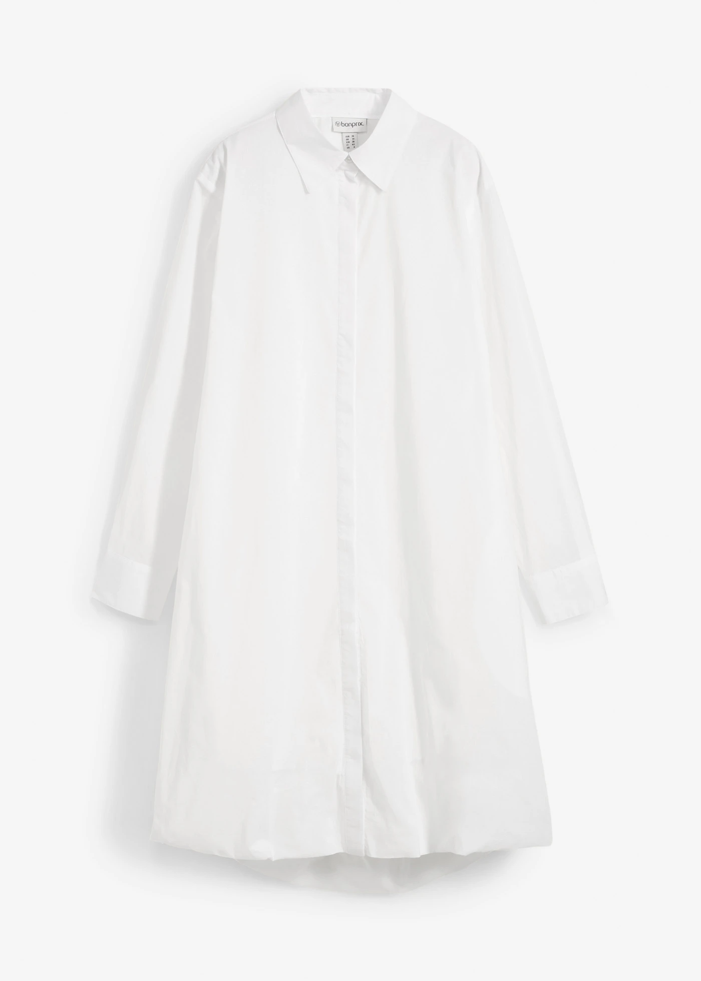 Robe-chemise 100% coton à base boule • blanc • Boutique bonprix