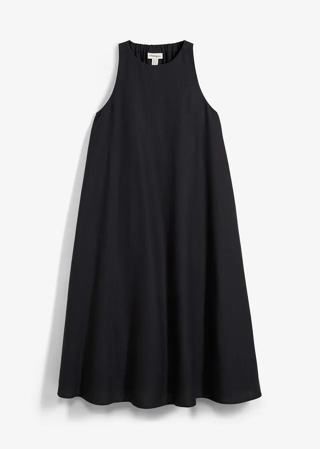Robe midi fluide et évasée • noir • Boutique bonprix