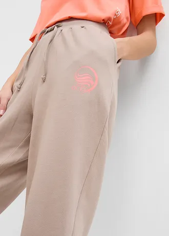 Pantalon sweat 100% coton • taupe-saumon • Boutique bonprix