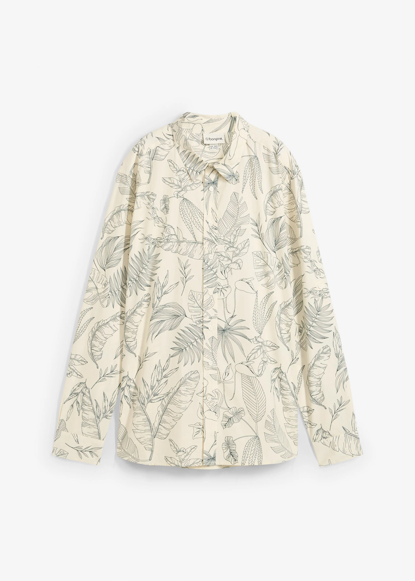 Overhemd van puur katoen • écru-schaduwgroen gebloemd • bonprix online shop