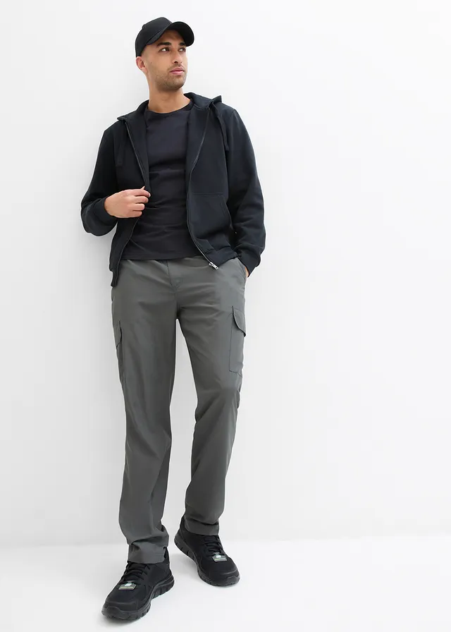 Ultralichte cargo instapbroek met bionic finish, waterafstotend zwart