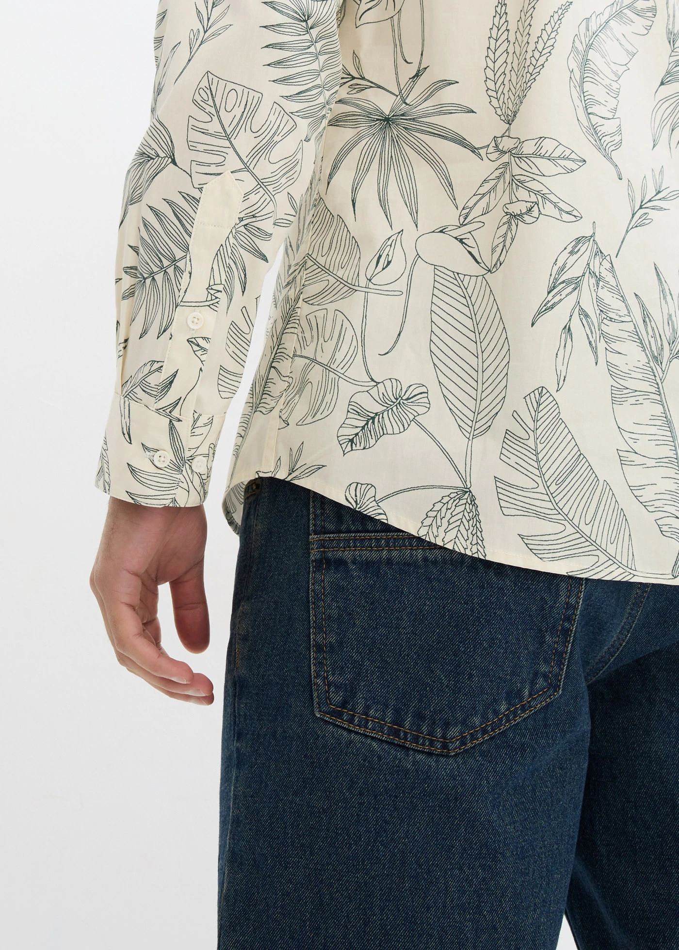 Overhemd van puur katoen • écru-schaduwgroen gebloemd • bonprix online shop