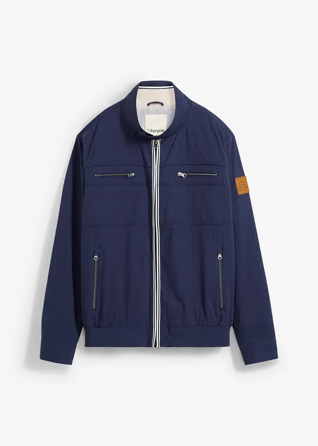 Tussenjas met opstaande kraag, Kleur: donkerblauw