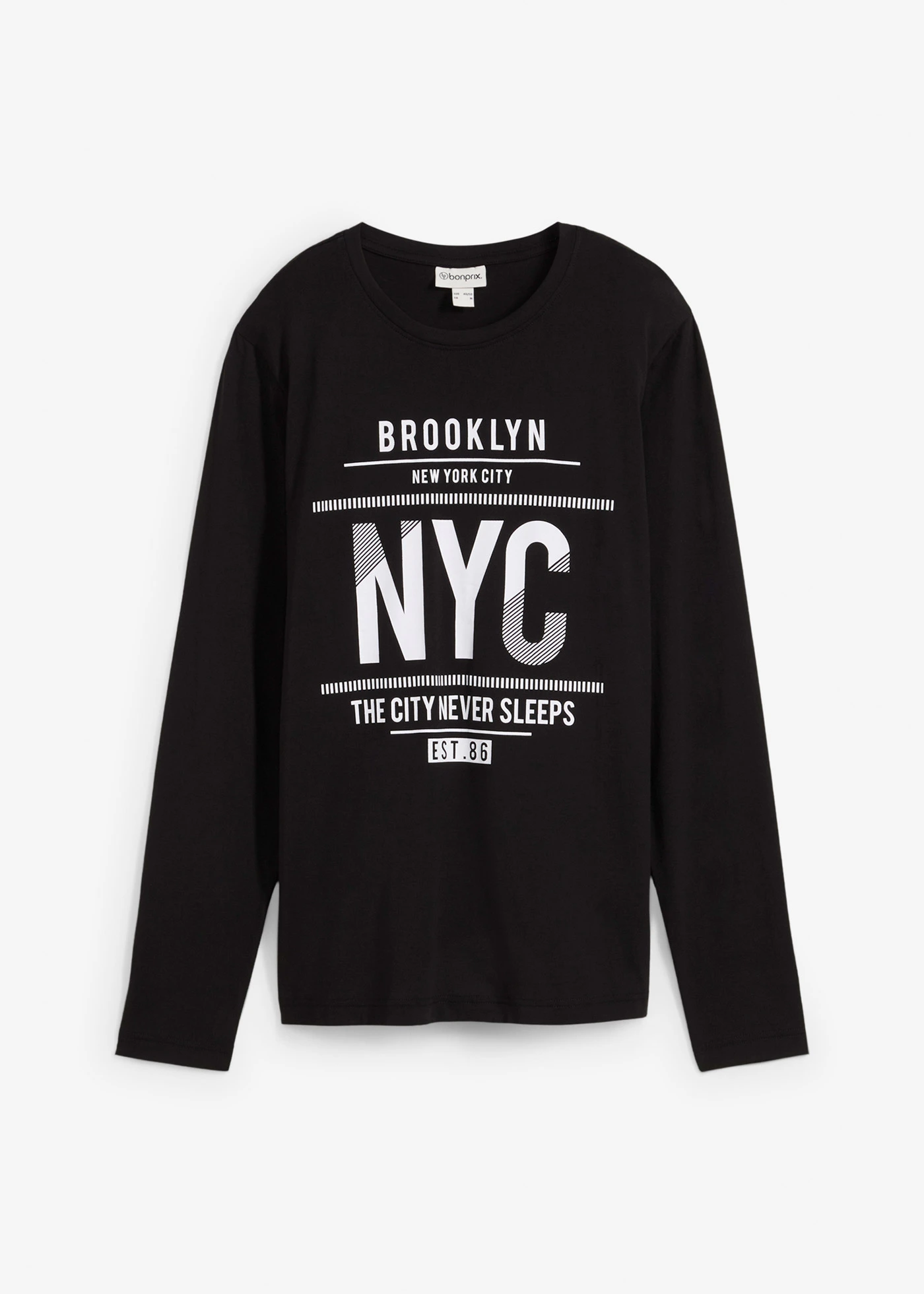 Tričko s dlhým rukávom, z bio bavlny, Slim Fit • čierna • obchod bonprix