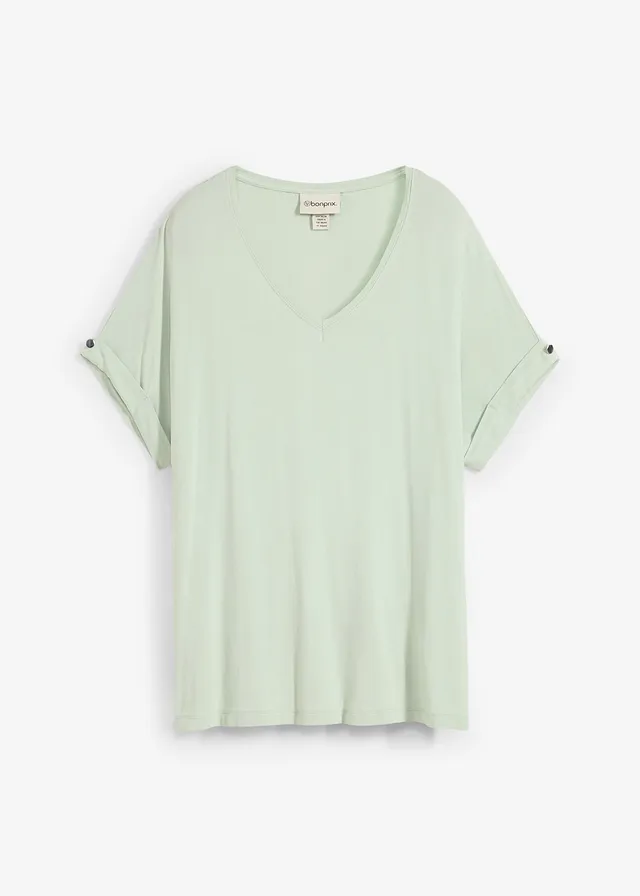 Shirt z lejącego materiału z wiskozą • jasny szarozielony • sklep bonprix