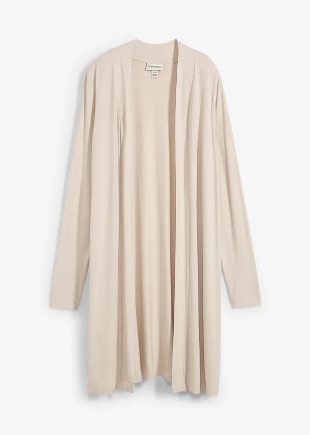 Gilet long et doux, Couleur: gris pierre